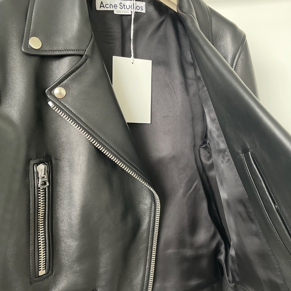 Acne Studios Belted Leather Biker Jacket - Picture 4 of 6